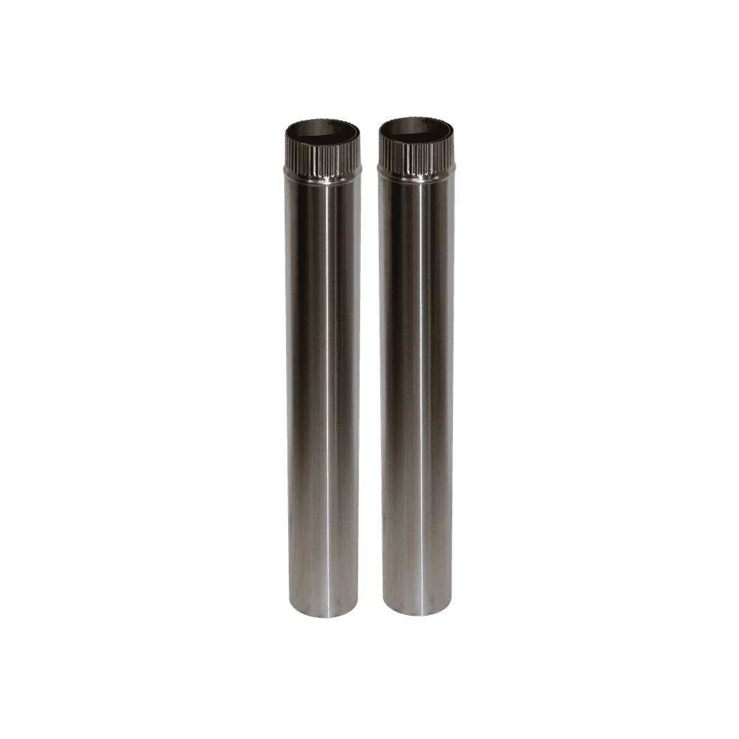 CB-3024-SS-2 Two 3" Stainless Steel Double Wall Flue Pipes, 24" Long