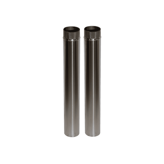 CB-3024-SS-2 Two 3" Stainless Steel Double Wall Flue Pipes, 24" Long