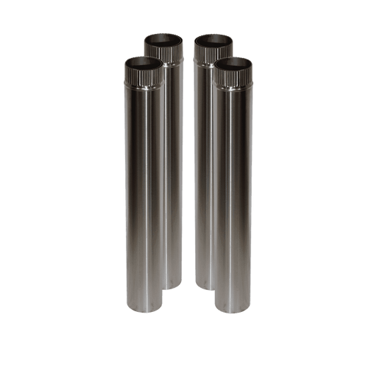 CB-3024-SS-4 Four 3" Stainless Steel Double Wall Flue Pipes, 24" Long