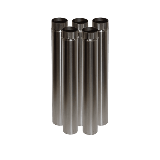 CB-3024-SS-5 Five 3" Stainless Steel Double Wall Flue Pipes, 24" Long