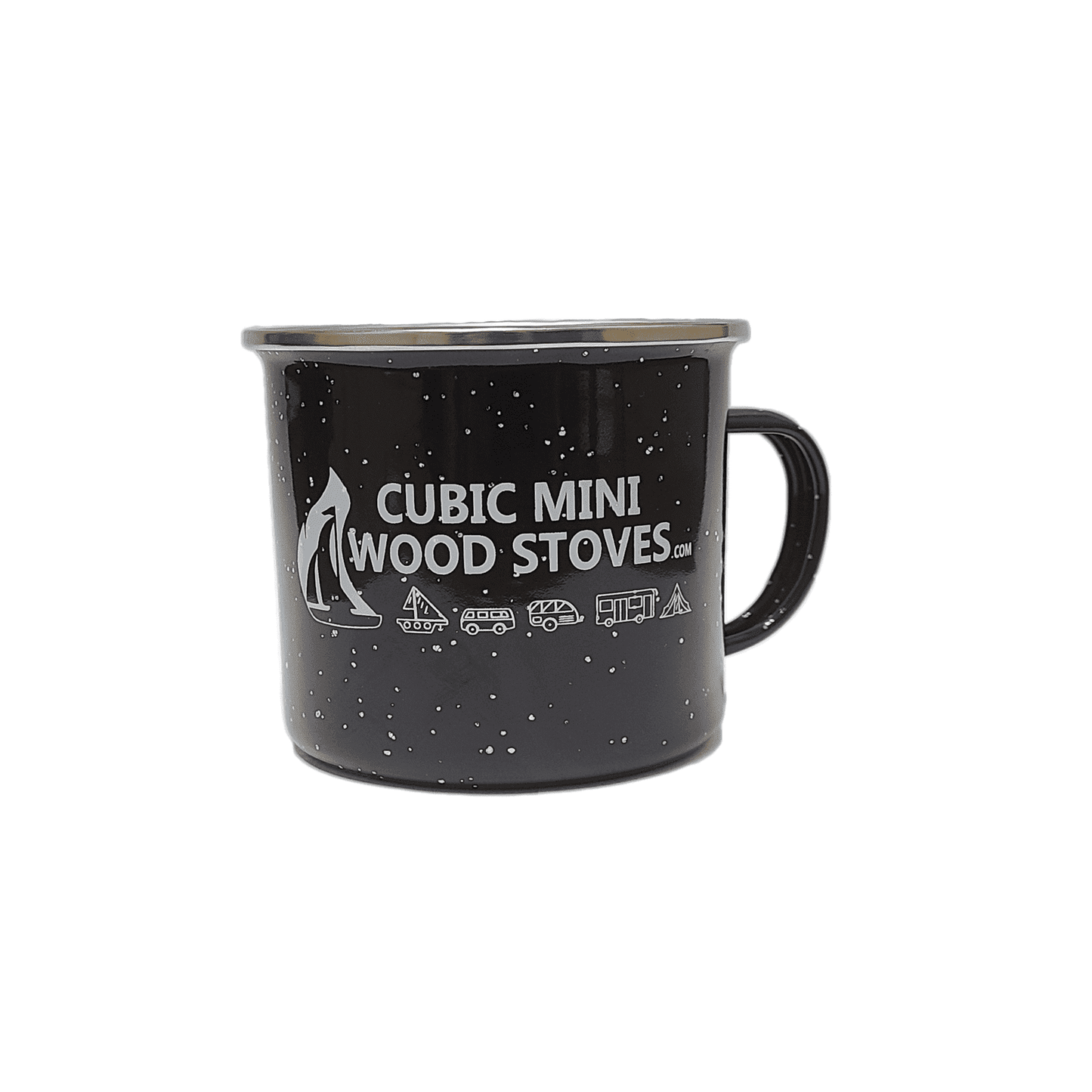 CB-7500-WT/BL white or black Cubic Mini Wood Stoves Stainless Steel Camping Mug
