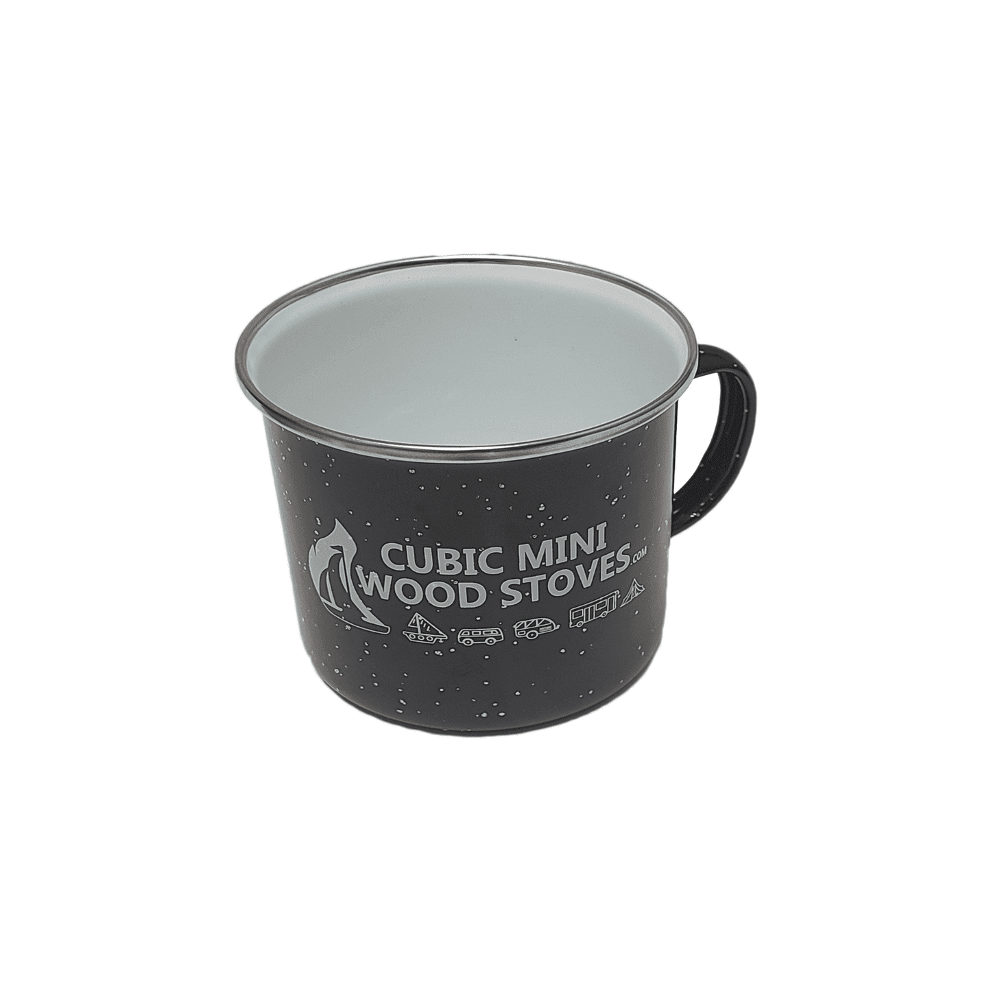 CB-7500-WT/BL white or black Cubic Mini Wood Stoves Stainless Steel Camping Mug