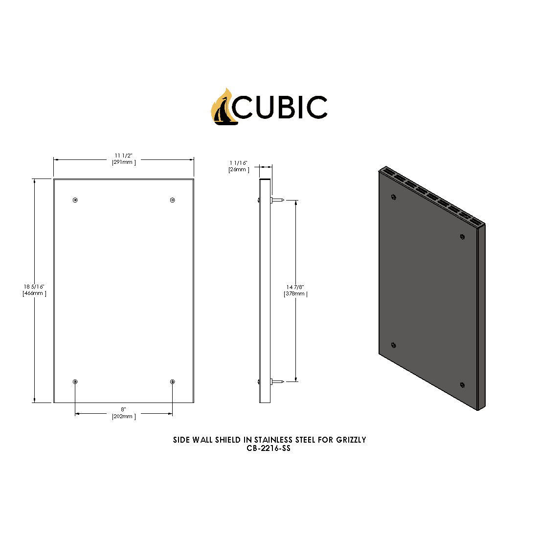 CB-2216-SS Side Shield Grizzly