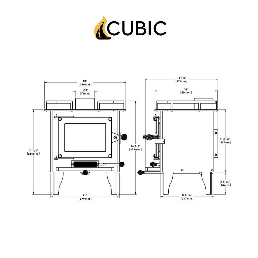 CB-1210 GRIZZLY Cubic Mini Wood Stove