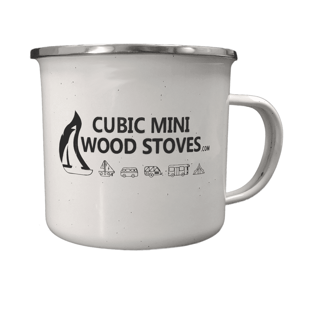 CB-7500-WT/BL white or black Cubic Mini Wood Stoves Stainless Steel Camping Mug