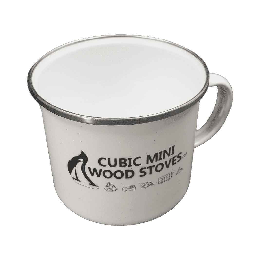 CB-7500-WT/BL white or black Cubic Mini Wood Stoves Stainless Steel Camping Mug