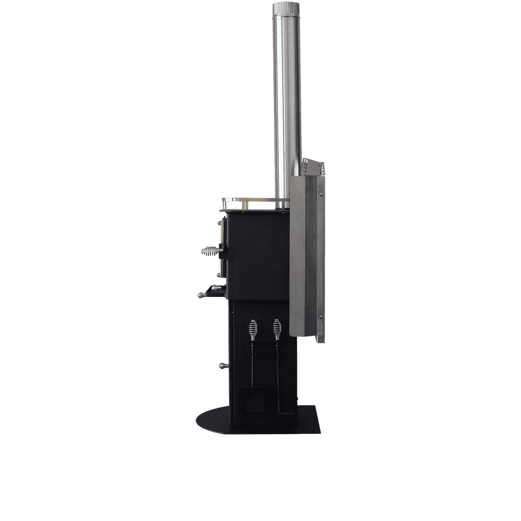 CB-2220-SS Grizzly Floor Mount with Rear Heat Shield stove and pipe NOT included!
