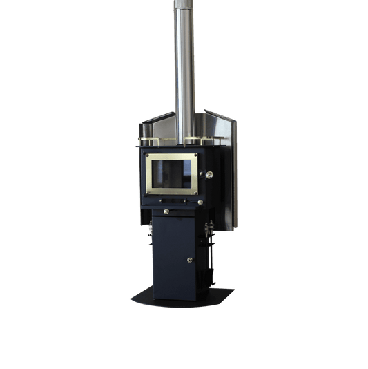 CB-2220-SS Grizzly Floor Mount with Rear Heat Shield stove and pipe NOT included!