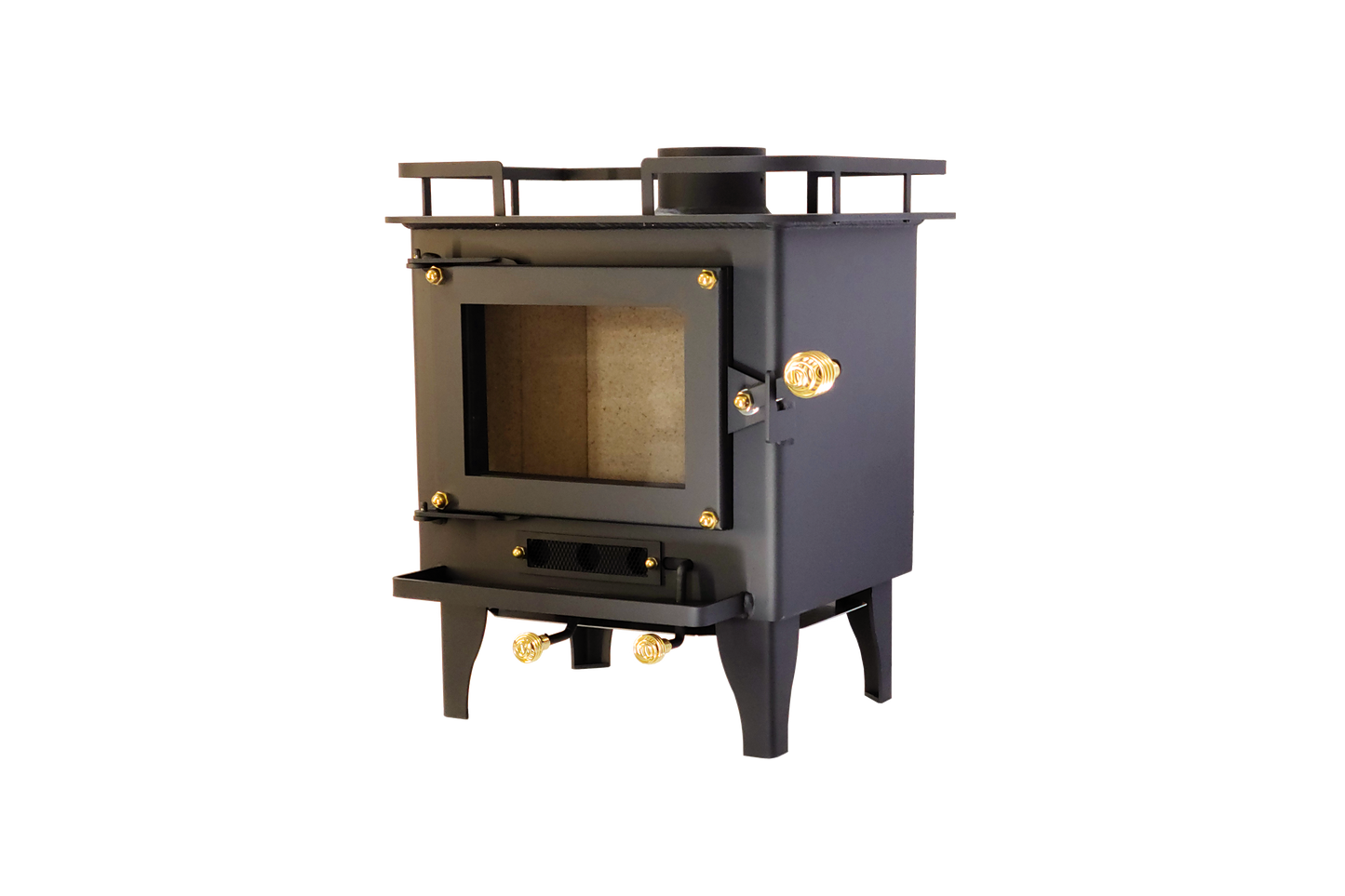 CB-1210-BL Grizzly Cubic Mini Wood Stove Black