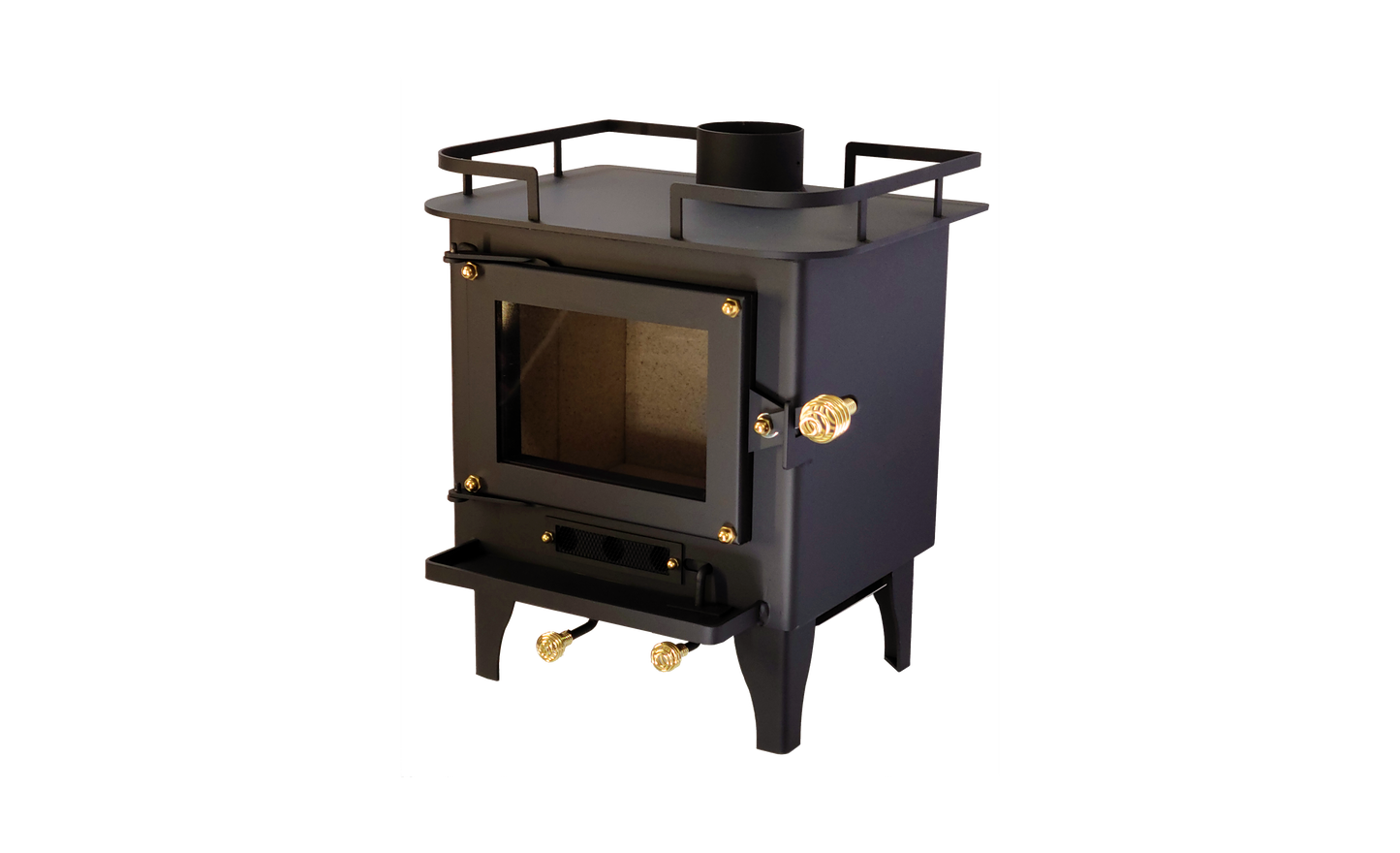 CB-1210-BL Grizzly Cubic Mini Wood Stove Black