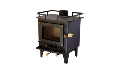 CB-1210-BL Grizzly Cubic Mini Wood Stove Black