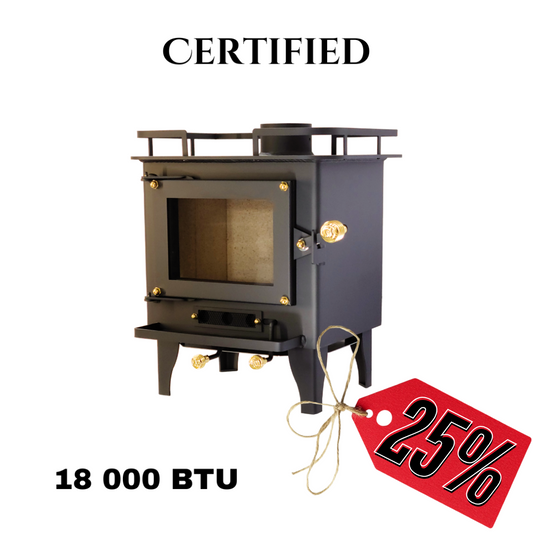 CB-1210-BL Grizzly Cubic Mini Wood Stove Black