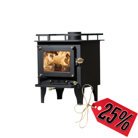 CB-2000-BL GRIZZLY Cubic Mini Wood Stove Black