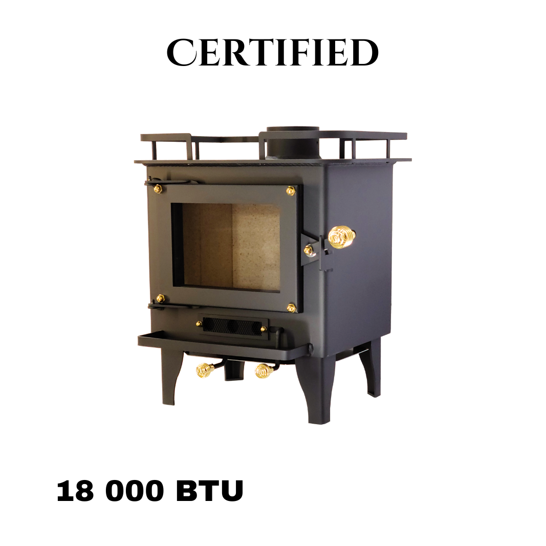 CB-1210-BL Grizzly Cubic Mini Wood Stove Black