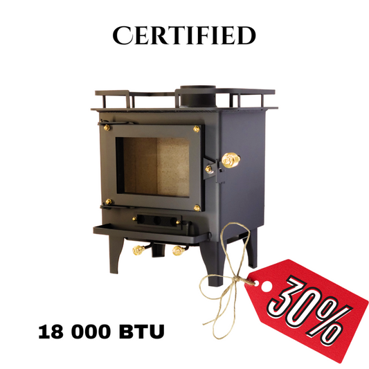 CB-1210-BL Grizzly Cubic Mini Wood Stove Black