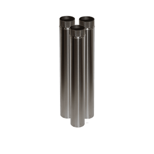 CB-3024-SS-3 Three 3" Stainless Steel Double Wall Flue Pipes, 24" Long