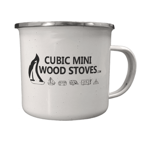 CB-7500-WT/BL white or black Cubic Mini Wood Stoves Stainless Steel Camping Mug